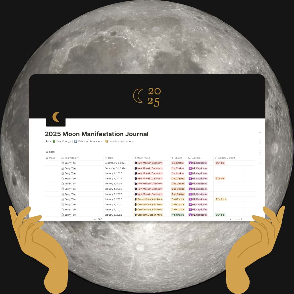 Notion Moon Journal Template - image